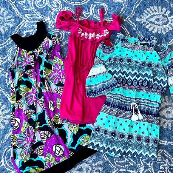 Other - Three girls dresses (two rompers one dress)